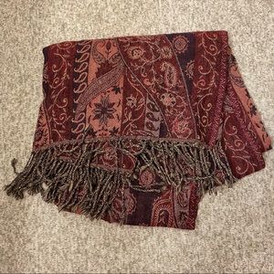 Burgundy Paisley Scarf